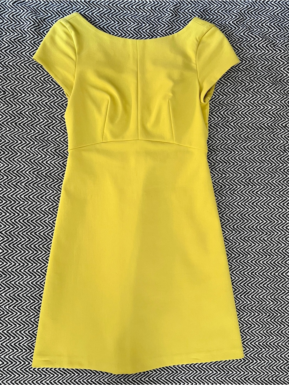 Zara Bright Yellow Cap Sleeve Sheath Dress